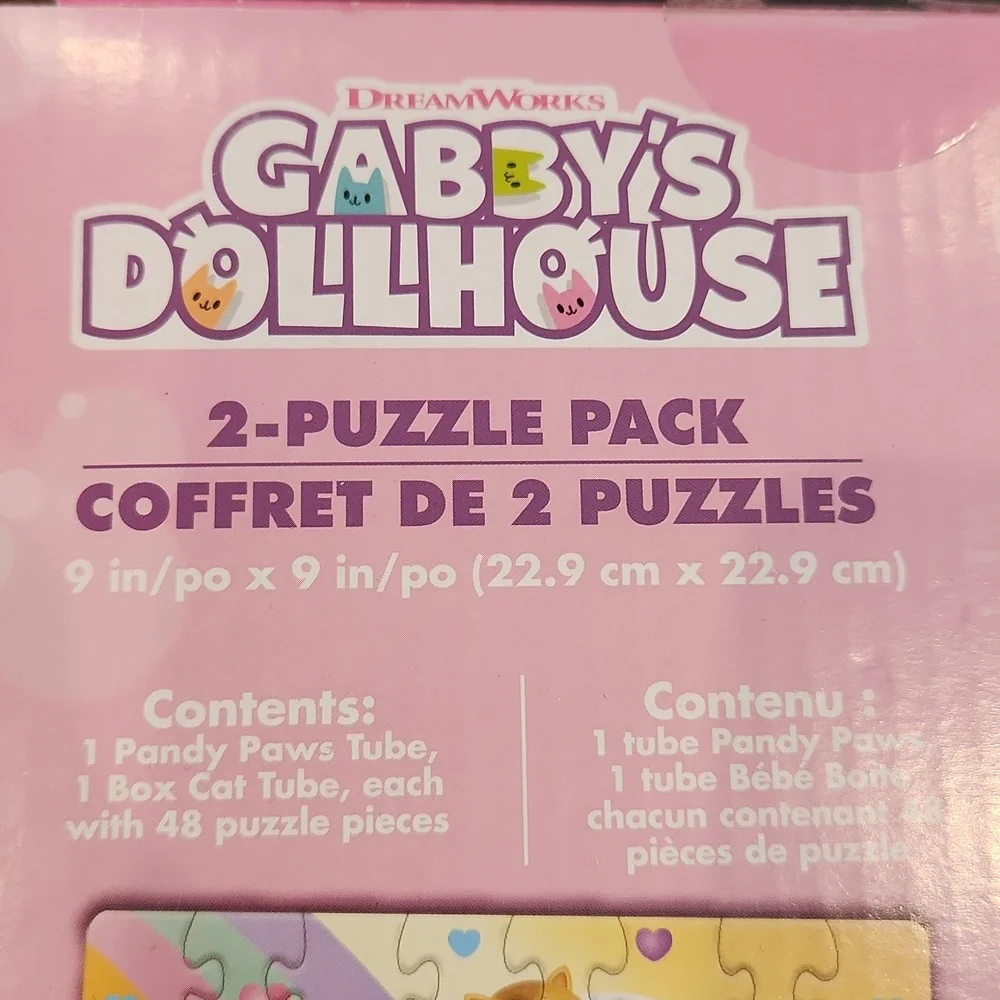 DreamWorks Gabby's Dollhouse, Two Puzzles in Character Tubes, New - Picture 3 of 15